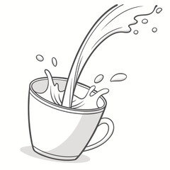 cup of coffee with splash Vector art illustrations
