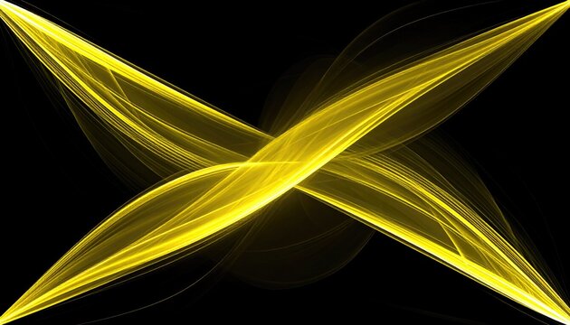 Abstract yellow light design on black background