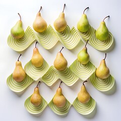 Pear Spirals Minimalist Geometric Food Photo