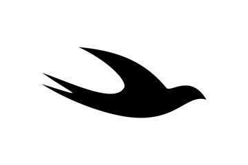 Flying swallow silhouette vector illustration