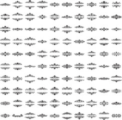 Elegant black vector ornament with delicate swirling floral design