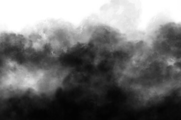 Obraz premium dark fog or smoke effect isolated on transparent white background. Steam explosion special effect. Effective texture of steam, fog, smoke png. Design elements