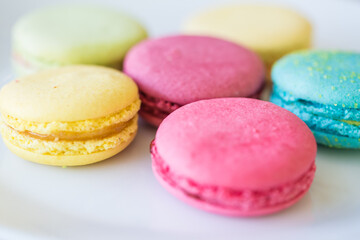 Colorful French macarons