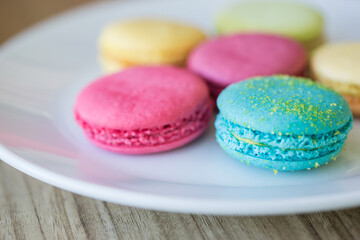 Colorful French macarons