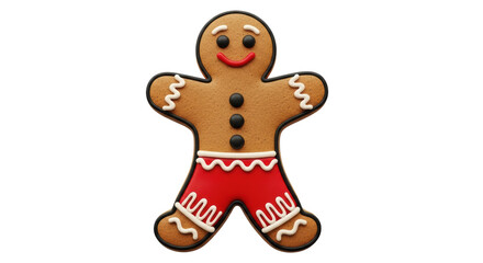 Isolated Gingerbread Man Cookie with Red Pants