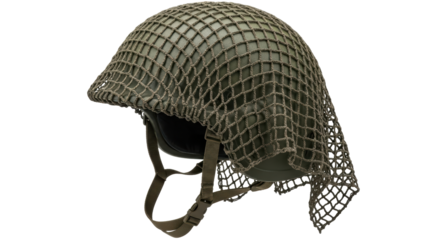 Isolated Military Helmet with Net