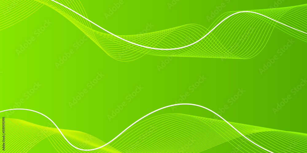 Poster abstract wave element for design. green. digital frequency track equalizer. stylized line art backgr