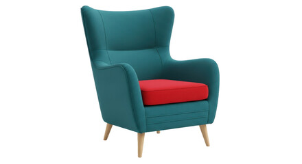 Isolated Armchair with red cushion