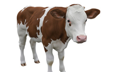 Isolated Calf with Brown and White Markings