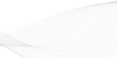 Abstract grey wave lines on transparent background. Technology, data science, geometric border pattern. Isolated on white background. 