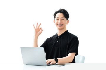 笑顔の男性セミナー講師・インストラクター