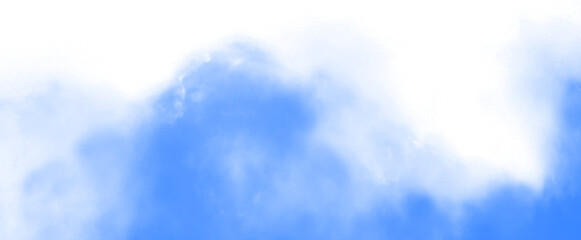 Sky Blue smoke cloud fog dust isolated on transparent background. Colorful smoke smog misty fog steam explosion special effect. Smoke texture for Compositing, covering, overlay, design elements, PNG