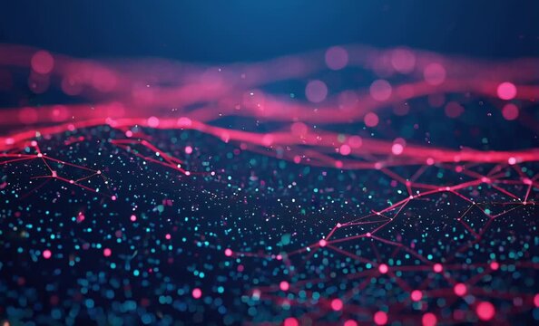 Glowing Neural Net Abstract Loop Tech Background for AI & Machine Learning