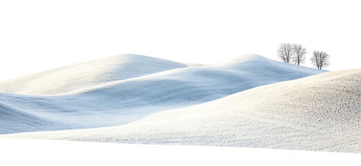 PNG Snowy rolling hills isolated scenery nature.