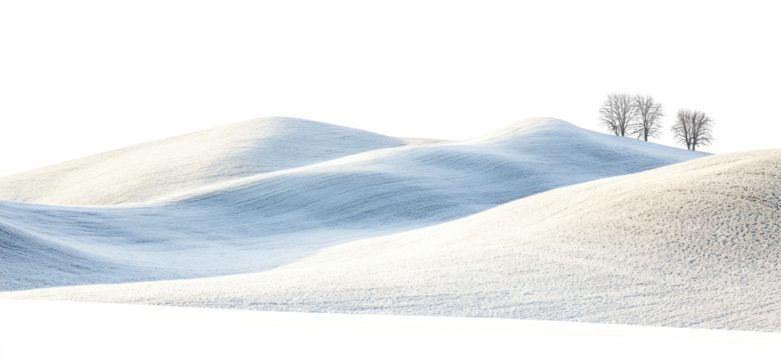 PNG Snowy rolling hills isolated scenery nature.