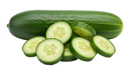 Isolated Cucumber Slices