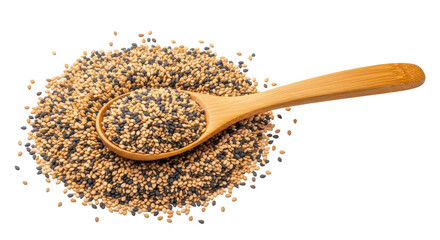 Isolated Sesame Seeds with Spoon