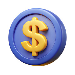 Obraz premium Golden dollar sign illustration, business concept on transparent background