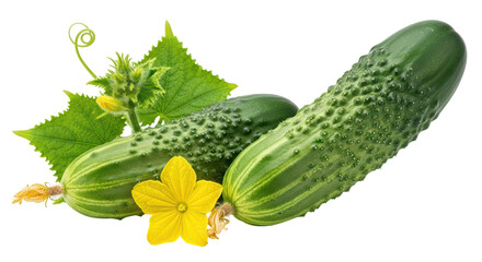 Isolated Pickles with flower and leaves
