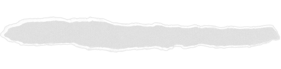 Light Gray ripped paper torn edges strips isolated on transparent background