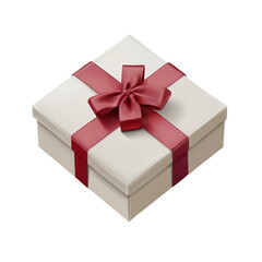 Obraz premium Gift box with red ribbon, decorative gift box with a striking red ribbon tied around it