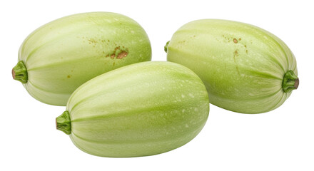 Isolated Three Baby Zucchinis