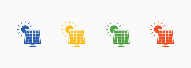 Solar Icon Set Color Multiple Style Collection