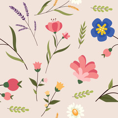 Seamless Botanical Pattern  Vector Art, Floral and Graphics