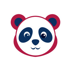 panda head vector art illustration