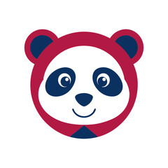 panda head vector art illustration
