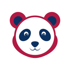 panda head vector art illustration