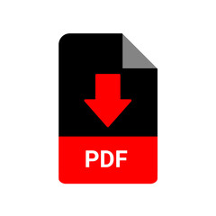 Red PDF Download Icon PNG – File Save Arrow Button Symbol