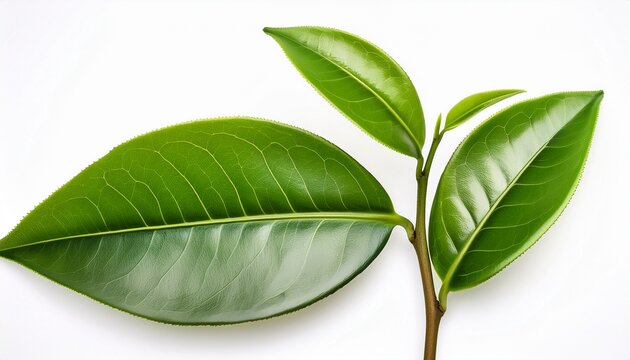 beautiful tea tree branch with leaves isolated on a transparent background