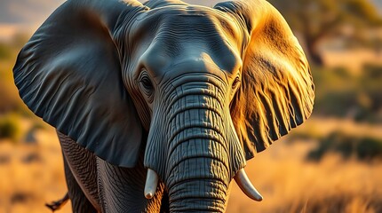 An elephant in the savannah