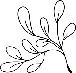 Outline Handdrawn Leaf 