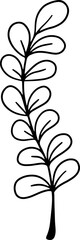 Outline Handdrawn Leaf 
