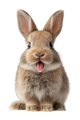 Obraz premium PNG A cute baby rabbit sticking out its tongue cutely background animal bunny.
