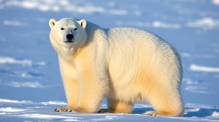 A polar bear in a cold climate