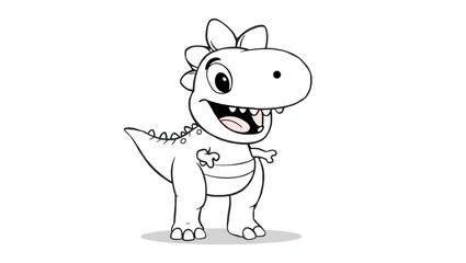 Cute, cartoonish white dinosaur with a bow