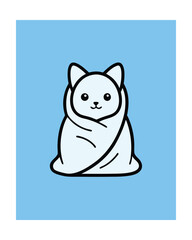 Cozy kitten wrapped