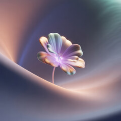 Iridescent flower glowing soft petals