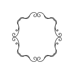 calligraphic frame set with varying ornamental cor 
