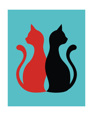 Red black cats