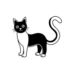 cat cartoon isolated on white background  vector 