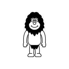 caveman cartoon isolated on white background  