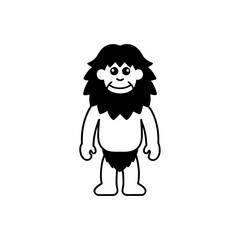 caveman cartoon isolated on white background  vect.