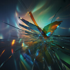 Shattered Glass Abstract Explosion shards