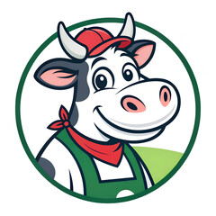Cow farm product logo design vector template for fresh natural milk branding.