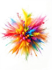 Vibrant explosion of rainbow colors emanating from a central point, showcasing a dynamic and energetic visual display