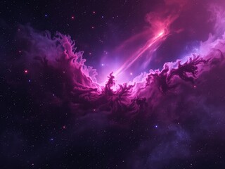 Purple and Pink Nebulae with Vibrant Stars A Stunning Cosmic Display of Celestial Beauty and Cosmic Phenomena